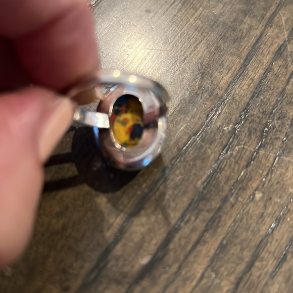 Silver and Enamel ring - Picture 4 of 4